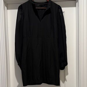 Black Long Sleeve Shift Dress